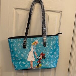 Disney Turquoise Tote with Black Handles